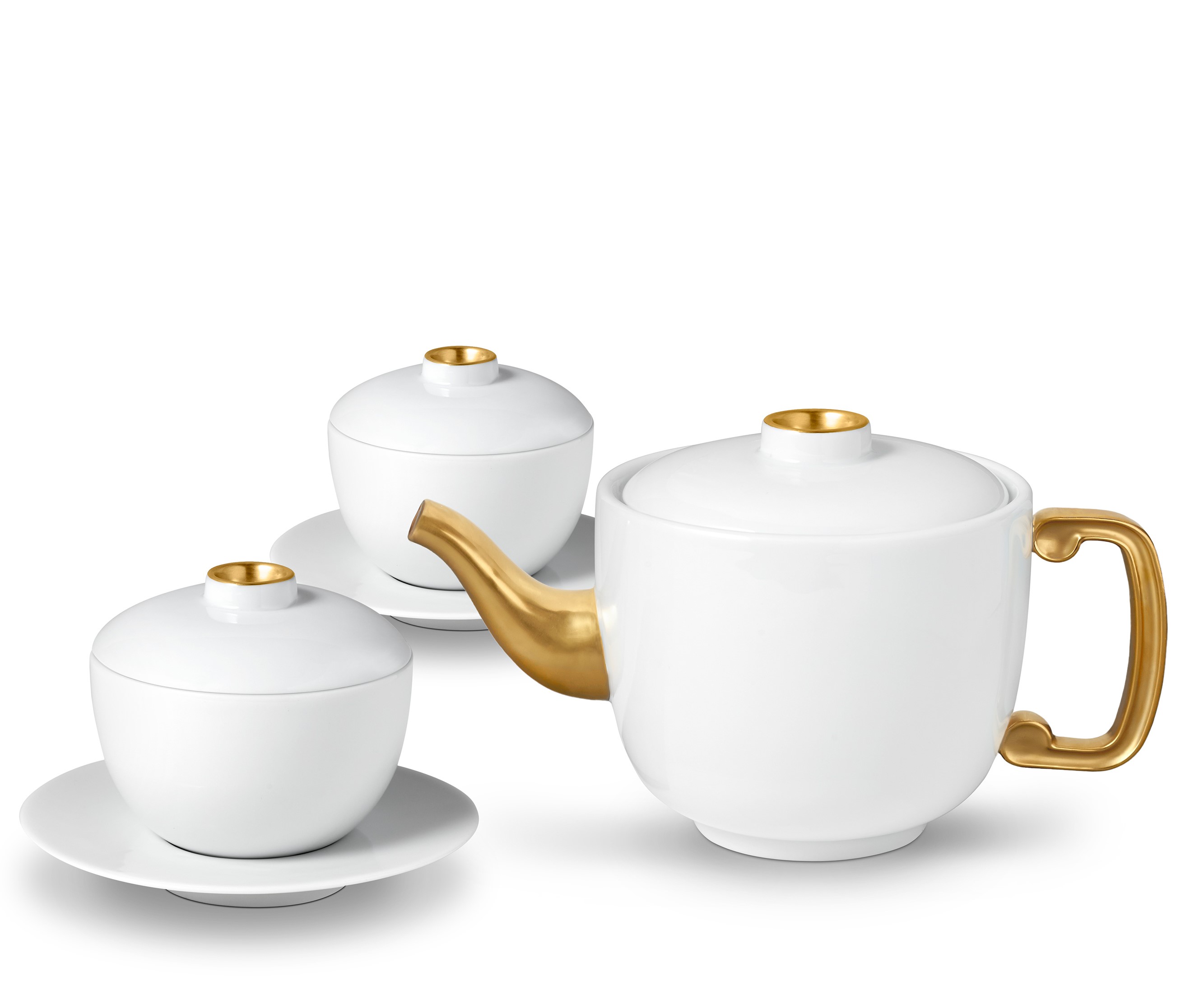 L'Objet Zen Teapot + 2 Tea Cups + Saucers_L'Objet Zen dinnerware_L